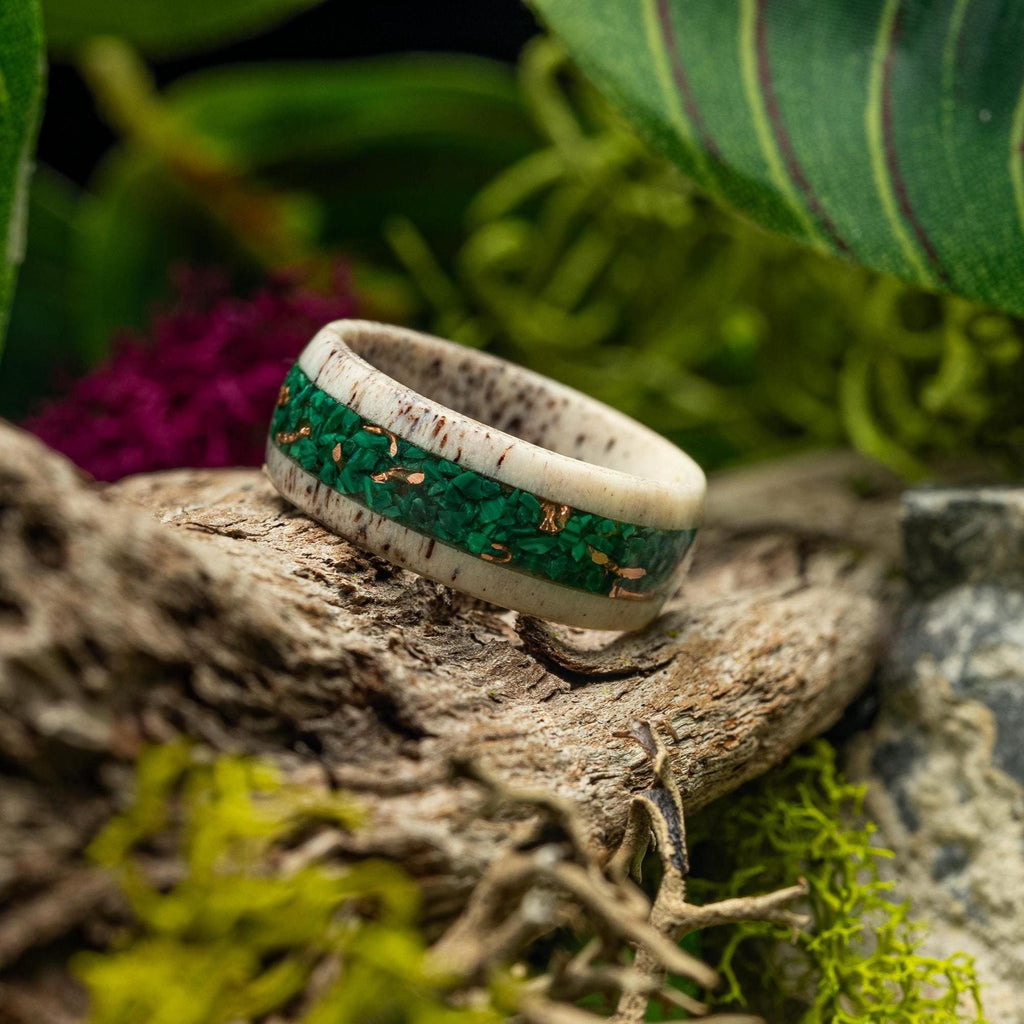 Elysian Elk | Malachite, Copper, Antler Band