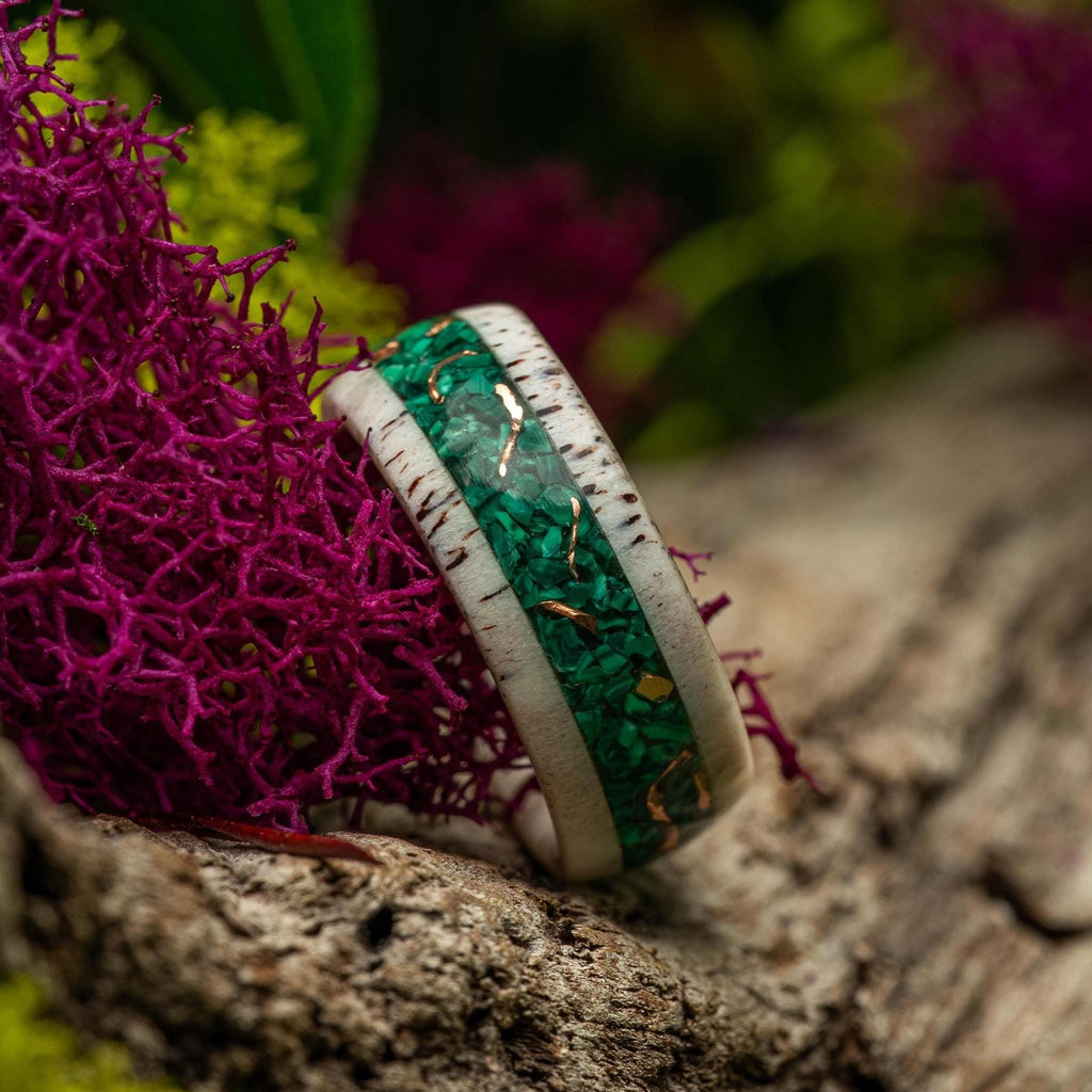 Elysian Elk | Malachite, Copper, Antler Band